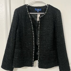 Black and white pearl embellished blazer from Talbot